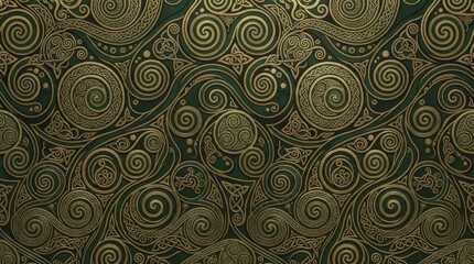 Obraz premium Celtic spiral pattern with knotwork background ornamental intricate decoration wallpaper