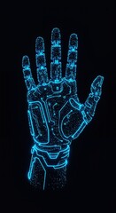 Naklejka premium Digital Hand in Futuristic Style