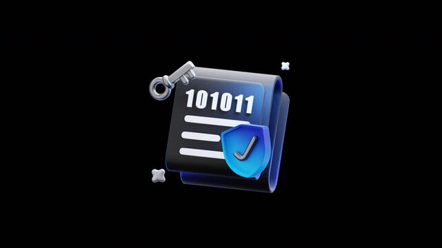 Data Encryption Cybersecurity 3D Animation