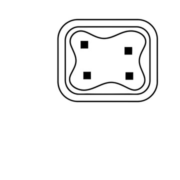 Abstract shape with four squares