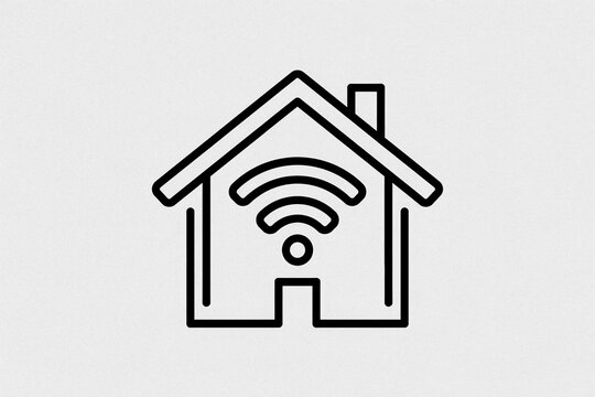 Smart Home WiFi Icon Representing Wireless Internet Connectivity And Home Network Technology