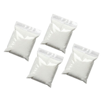 Four packs of white beads isolated on transparent background
