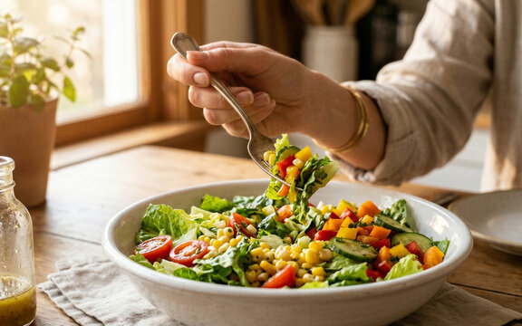 Fresh salad is a favorite menu for maintaining a healthy eating lifestyle daily.
