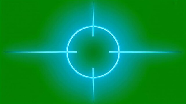 Digital blue crosshair targeting sight on green background HD video for video editing