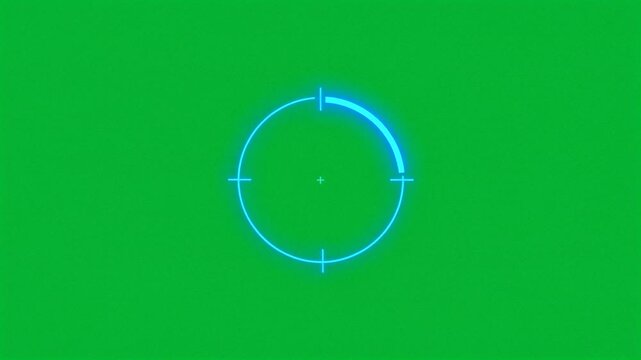 Rotating circular blue scan line on green screen HD video for video editing rotation HD video for video editing