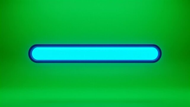 Glowing blue progress bar loading graphic on chroma key green screen HD video for video editing