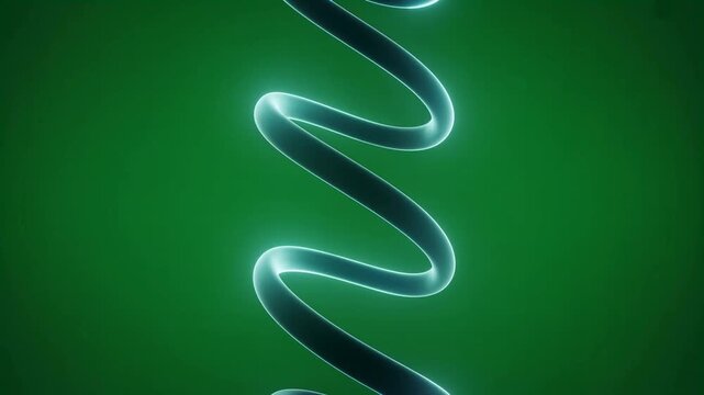 Abstract glowing spiral motion animation on green screen background HD video for video editing