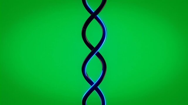 Futuristic glowing DNA helix spiral animation rotating HD video for video editing