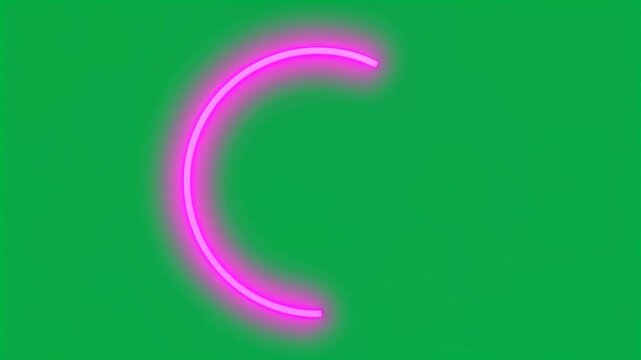 Abstract glowing pink and blue neon ring loading circle animation on green screen HD video for video editing