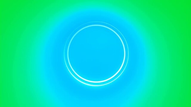 Abstract glowing blue circle center frame against green background HD video for video editing