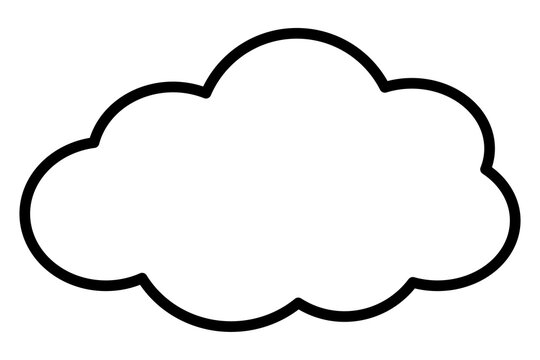 PNG Simple cloud outline illustration., on transparent background