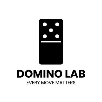 Black domino icon with pips used for gaming or chain reaction concepts.