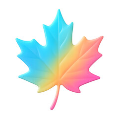 Naklejka premium PNG Colorful gradient maple leaf