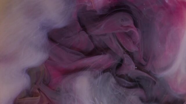 Paint water blend. Cloud mix. Blur yellow pink color vapor splash vibrant acrylic texture spreading on abstract art background.