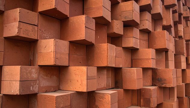 stack of red bricks