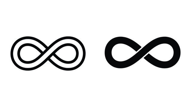 Infinity symbol icons. Set of endless loop signs for web and graphic design.