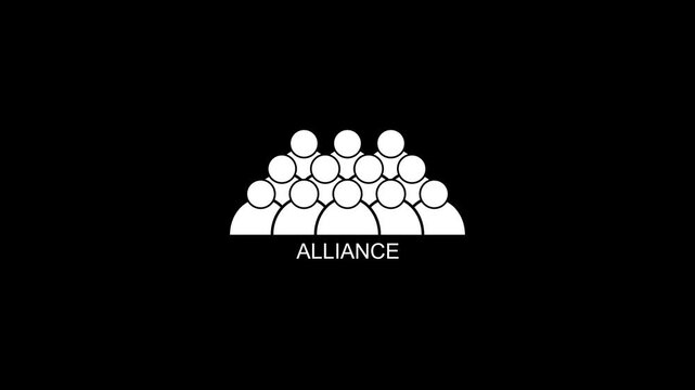 Corporate alliance concept animation: teamwork and unity for business presentations and networking projects