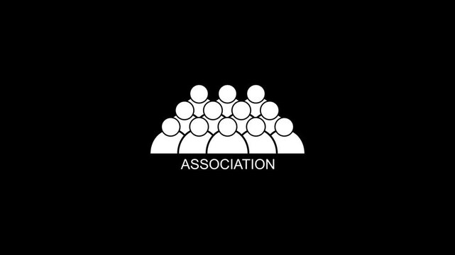 Minimalist association animation with growing crowd for corporate branding and business presentations