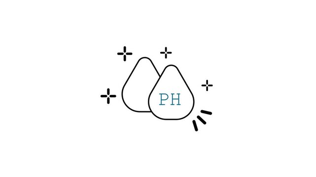 Ph balance animated skincare, beauty, and chemistry concept for health and wellness branding