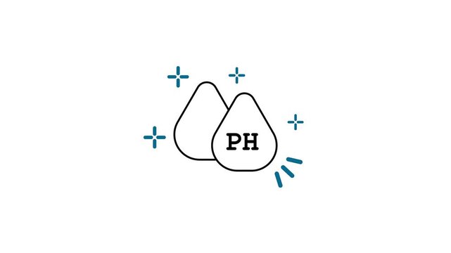 Animated ph balance with sparkling effect for skincare and science branding chemistry