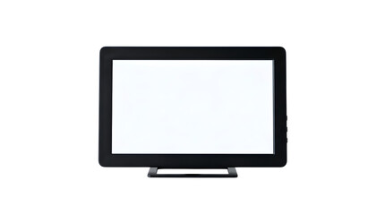 Fototapeta premium Modern black digital display, sleek blank screen monitor, contemporary electronic device for technology presentations and mockups, isolated on white