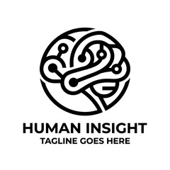 Naklejka premium AI concept combining brain anatomy and circuits.