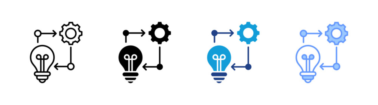 Realization icon set multiple style collection