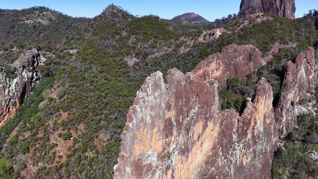 Aerial View of The Breadknife Rock Formation in Warrumbungle National Park
