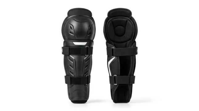 Black protective knee pads for sports and outdoor activities