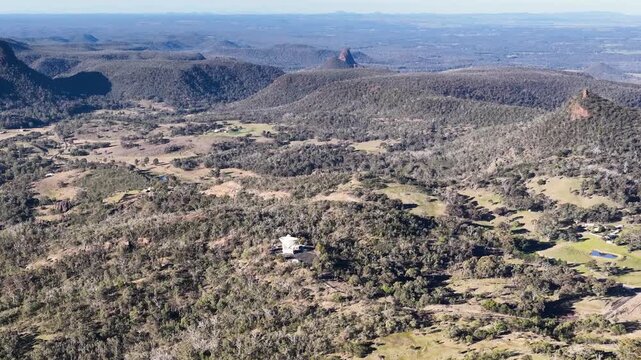 Aerial View of Warrumbungle National Park Mountains and Valley