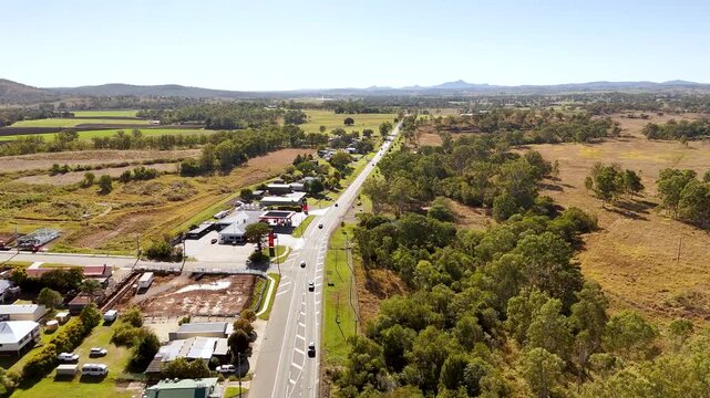 The Cunningham Highway snakes its way through the township of Aratula in the Scenic Rim