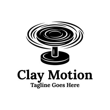 Stylized symbol of rotating clay on a wheel for artisan crafts and pottery studios.
