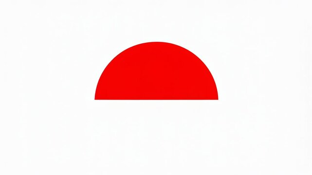 Minimalist red semi circle shape on clean white background modern abstract design