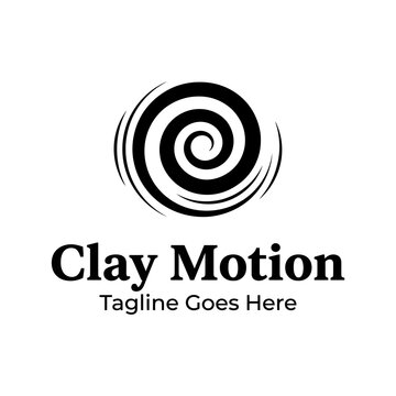 Abstract circular strokes depicting spin and artistic creation for handmade clay crafts.