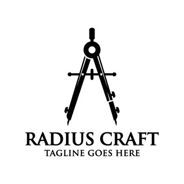 Stylized divider tool logo symbolizing precision and engineering. Perfect for design studios or construction firms.