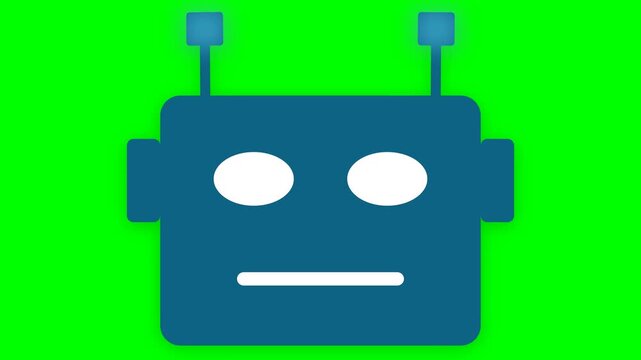 simple robot head icon illustrating automation process representing artificial intelligence and robotic assistant