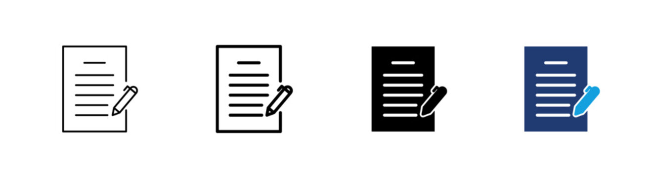 Document edit icon. File editing symbol. Simple pictogram for document editing, content modification, office paperwork, business documentation, digital workflows and file management