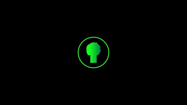 Animation of a tree-planting symbol. Tree animation for greening purposes.
