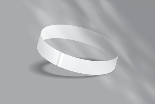 Blank vinyl medical ID or wristband mockup isolated on background. Adjustable identification bands for concert events, hospitals, security, access control, branding, print design and promotional