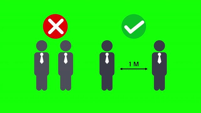 Social Distancing Safety Guideline with Proper Physical Distance Between People Illustration