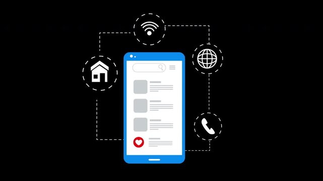 Mobile Application Connected to Smart Home and Internet Services Through Digital Network