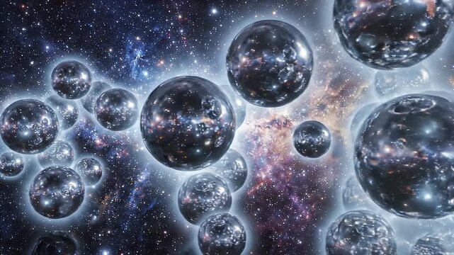 Spherical universes with galactic interiors against a starry sky