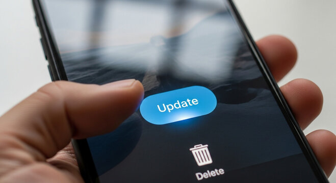 the process of updating the system or applications on a mobile phone