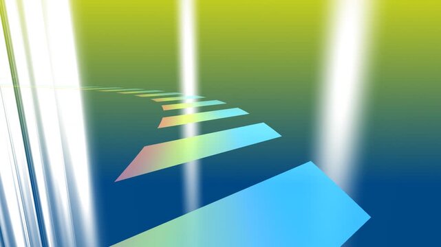 タテ光の帯間を蛇行しながら進むループ