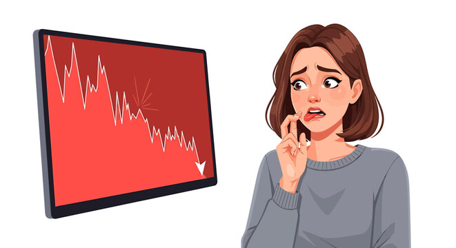 Asian Female Day Trader Pointing at Record Profits Chart
