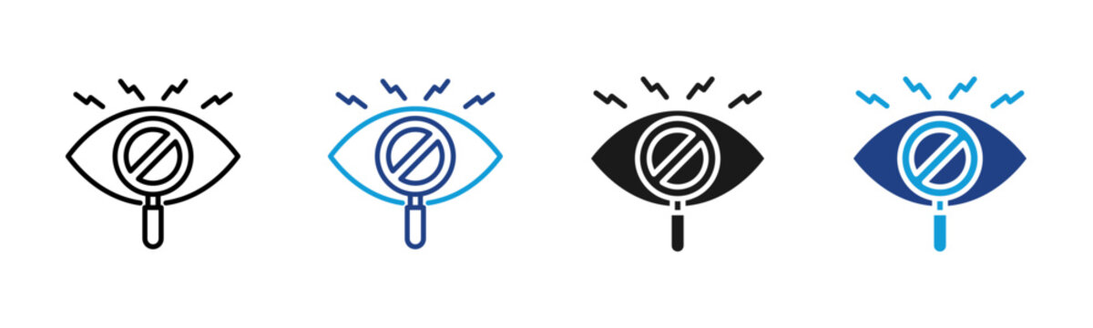 Vision Impairment Web icon with multiple style collection