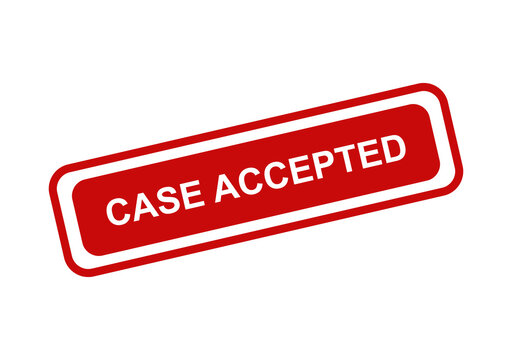 Red rectangular stamp with the text case accepted isolated on a transparent background for business and legal documents isolated on transparent background