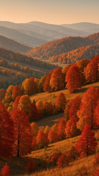 Vibrant autumn landscape wallpaper for mobile