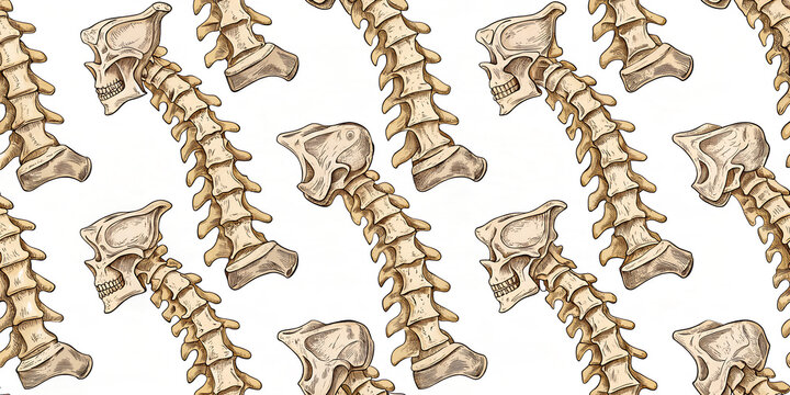 seamless pattern of Forms the central axis of the body