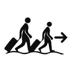 Obraz premium Global Population Migration and Travel Direction Symbol